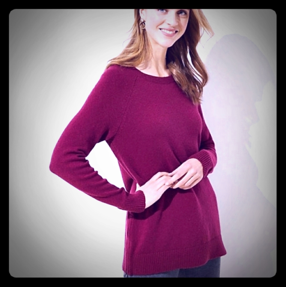 Long Burgundy Tunic Sweater